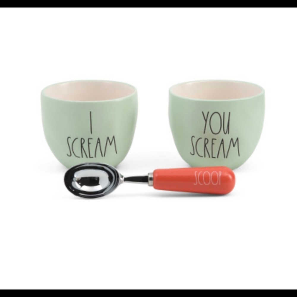 Rae Dunn ice cream bowls and scoop
